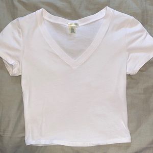 Basic white V-neck tee